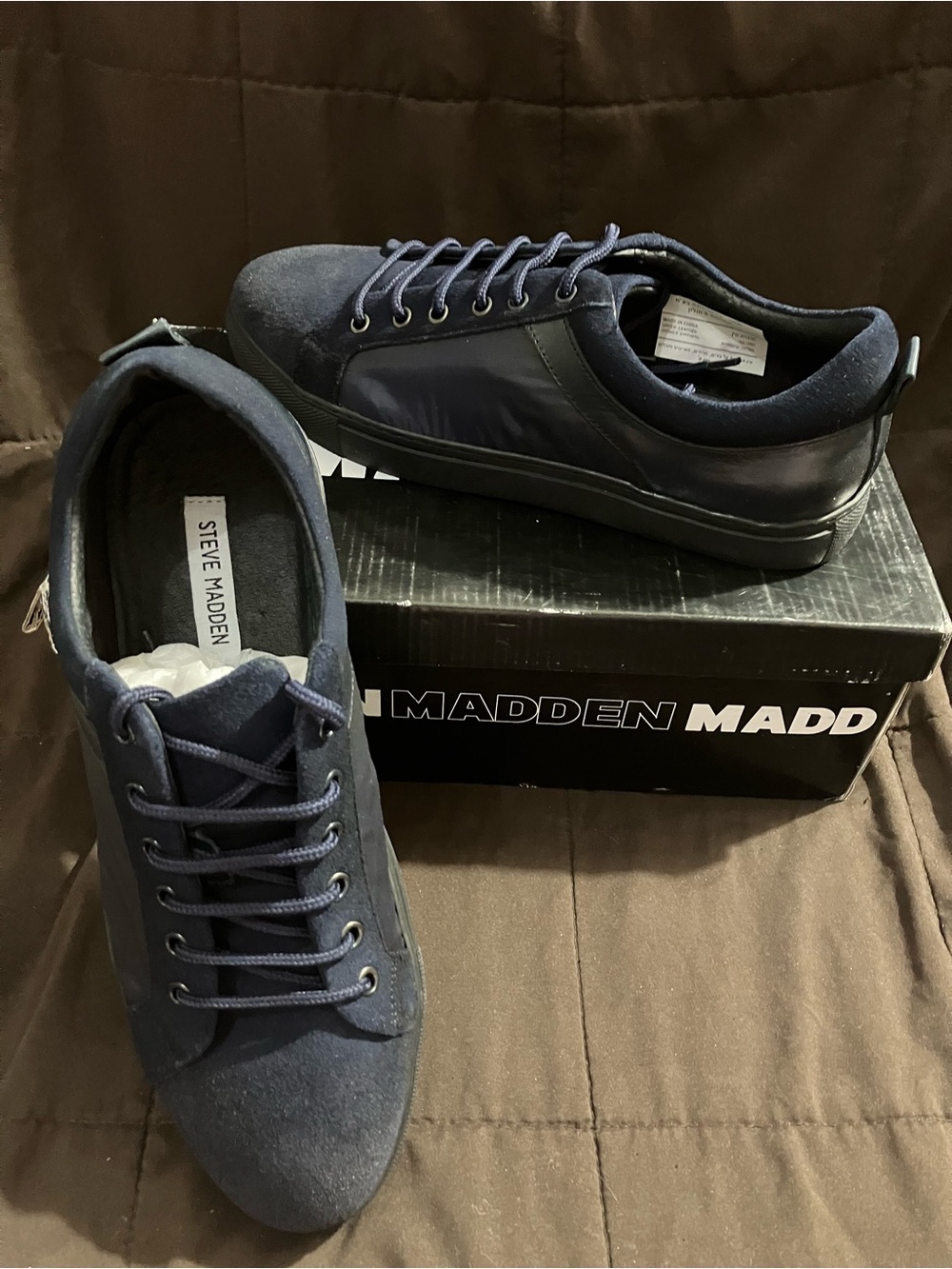 Steve Madden Men's Navy Blue Low-Top Lace-Up Sneakers